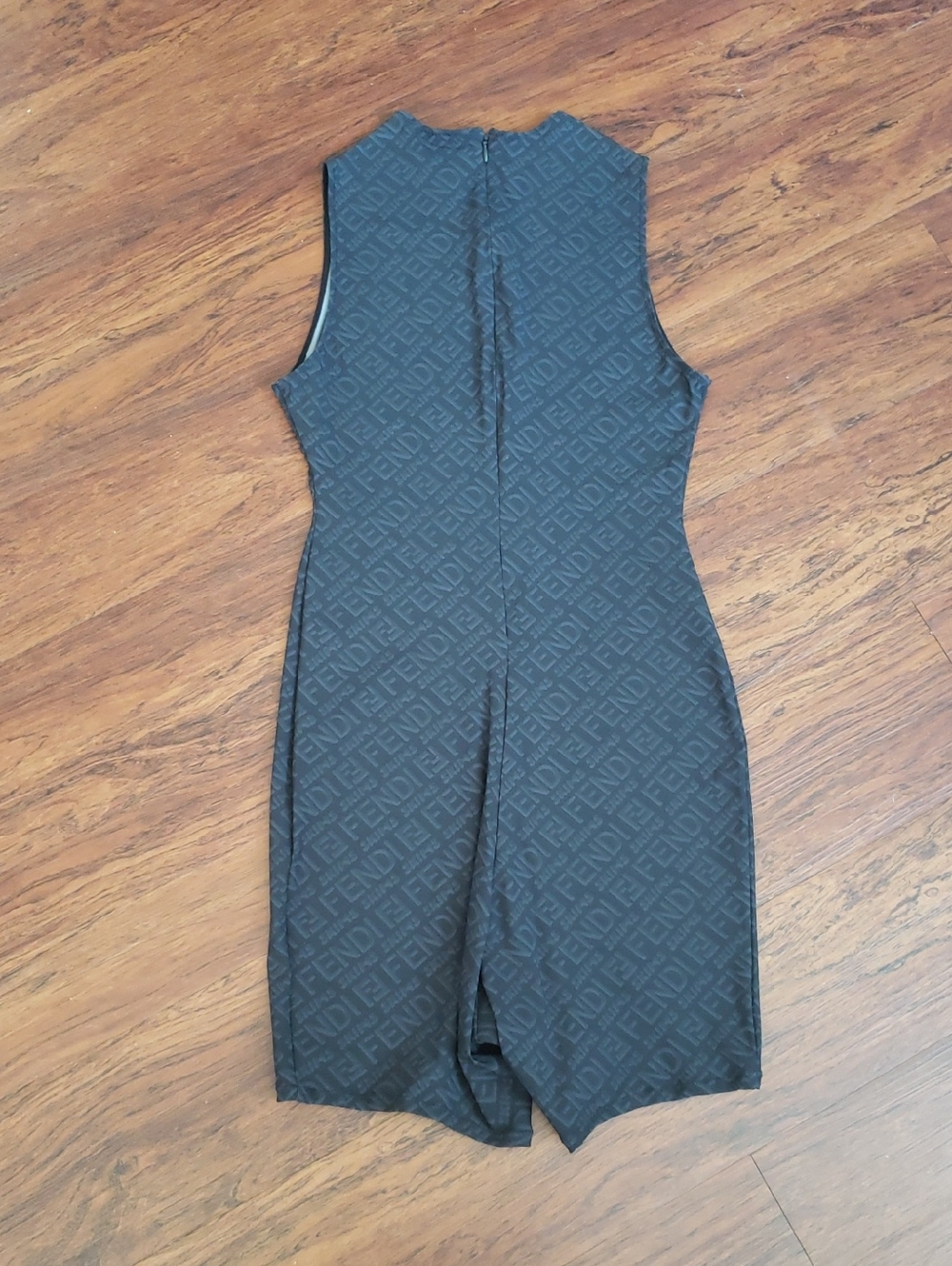 Fendi x Skims Black Gray Romper Jumpsuit Size L Feminine Bodycon Designer Dainty - Picture 4 of 4